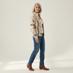 Sabine Strickjacke mit Rosenrankenmuster, Seitenansicht