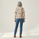 Sabine Strickjacke mit Rosenrankenmuster, Rückansicht