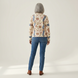 Sabine Strickjacke mit Rosenrankenmuster, Rückansicht