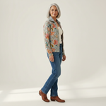 Petra Strickjacke mit floralem Gartenmuster, Seitenansicht