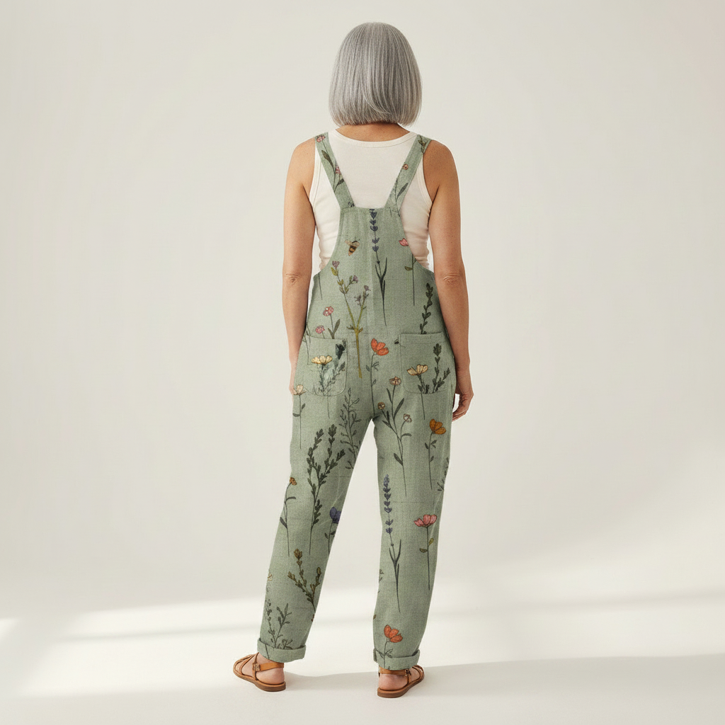 Annemarie - Bequeme bedruckte Latzhose - Detailansicht