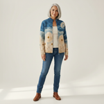 Renate Strickjacke mit Pusteblumen-Motiv, Vorderansicht