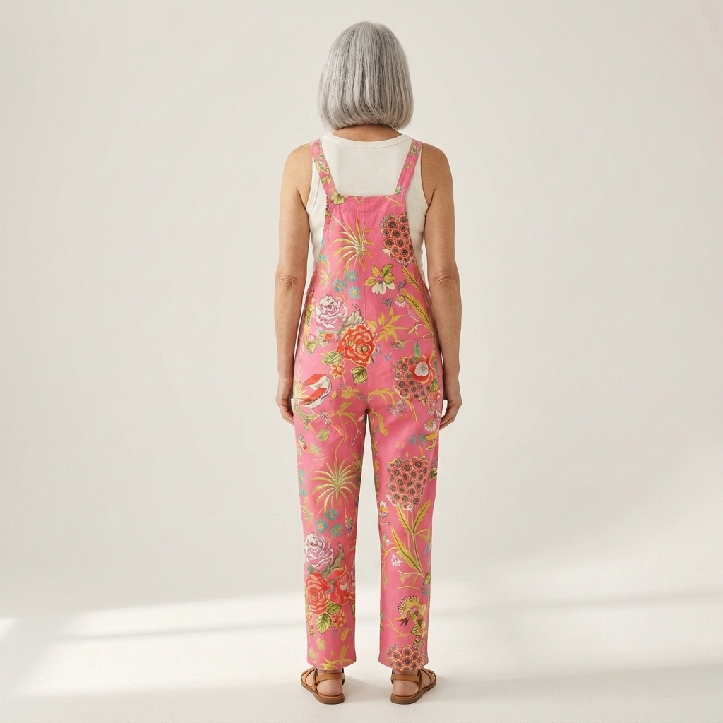 Eva - Bequeme bedruckte Latzhose - Detailansicht