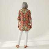 Wren | Lange Bluse mit Muster - Rückansicht