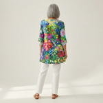 Eden | Lange Bluse mit Muster - Rückansicht