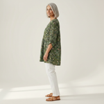 Skye | Lange Bluse mit Muster - Seitenansicht