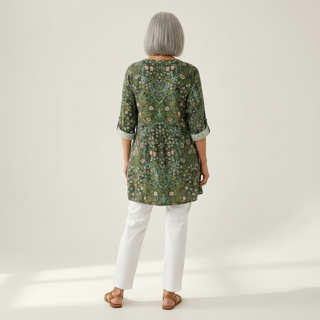 Skye | Lange Bluse mit Muster - Rückansicht