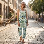 Lotte - Bequeme bedruckte Latzhose - von einem Model getragen