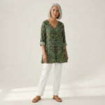 Skye | Lange Bluse mit Muster - Vorderansicht