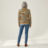 Brigitte Strickjacke mit Pferde- und Kakteenmotiv, Rückansicht