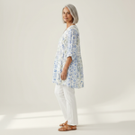 Brielle | Lange Bluse mit Muster - Seitenansicht