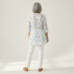 Brielle | Lange Bluse mit Muster - Rückansicht