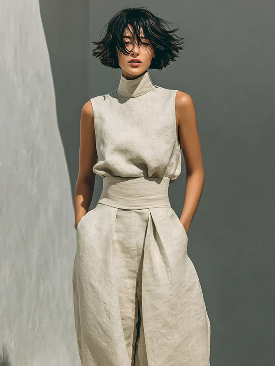 Janina Minimalistisches zweiteiliges Set, Seitenansicht