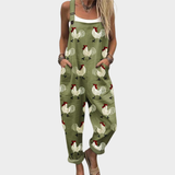 Franziska - Bequeme bedruckte Latzhose