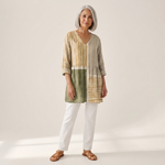 Maeve | Lange Bluse mit Muster - Vorderansicht