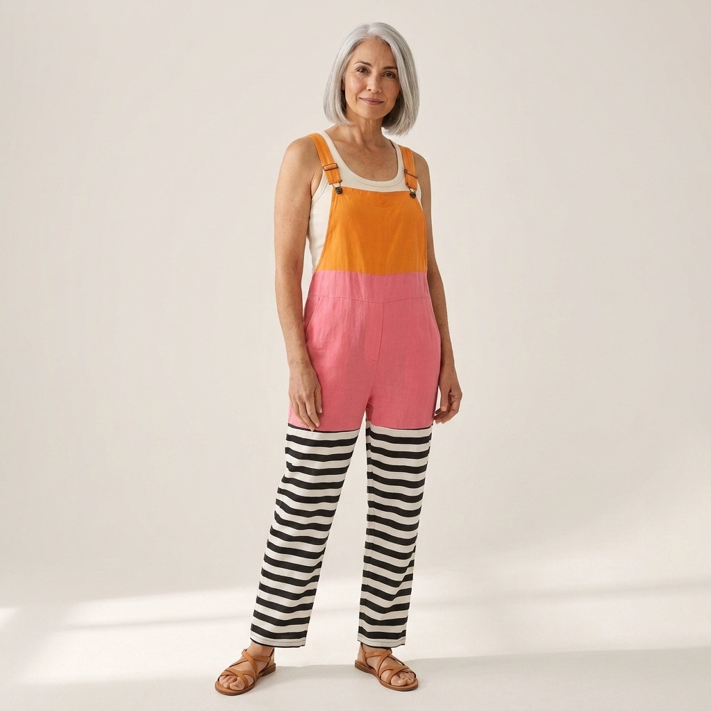 Katharina - Bequeme bedruckte Latzhose - Gesamtansicht