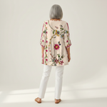 Aria | Lange Bluse mit Muster - Rückansicht