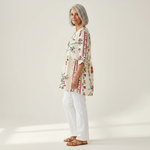 Aria | Lange Bluse mit Muster - Seitenansicht