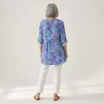 Amelie | Lange Bluse mit Muster - Rückansicht