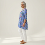 Amelie | Lange Bluse mit Muster - Vorderansicht