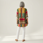 Nyla | Lange Bluse mit Muster - Rückansicht