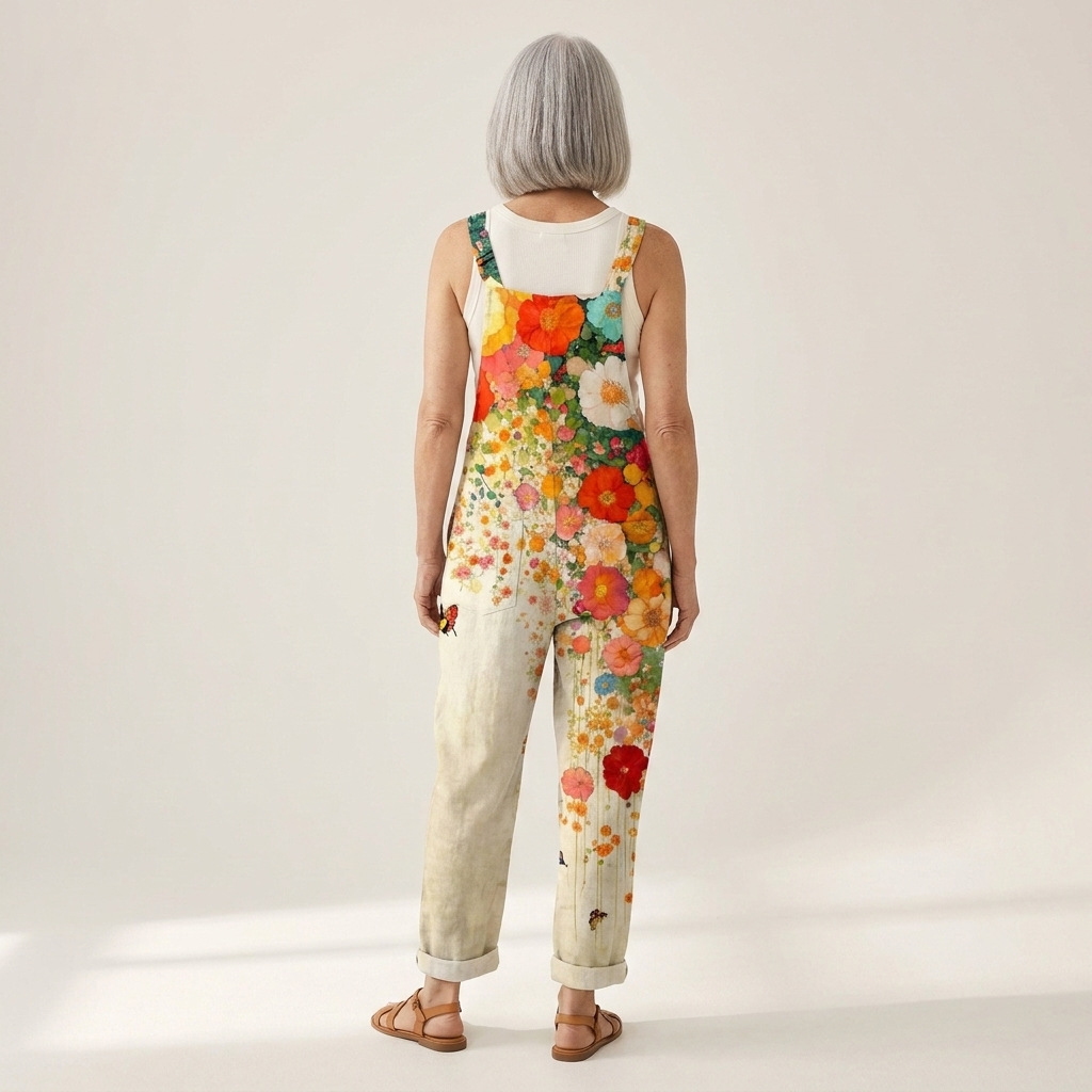 Barbara - Bequeme bedruckte Latzhose - Detailansicht