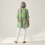 Mira | Lange Bluse mit Muster - Rückansicht