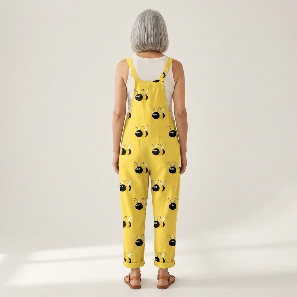 Magdalena - Bequeme bedruckte Latzhose - Detailansicht