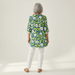 Talia | Lange Bluse mit Muster - Rückansicht