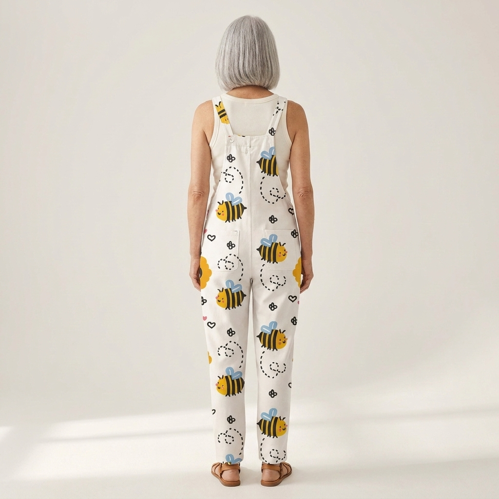 Leopoldine - Bequeme bedruckte Latzhose - Detailansicht