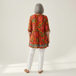 Kaia | Lange Bluse mit Muster - Rückansicht