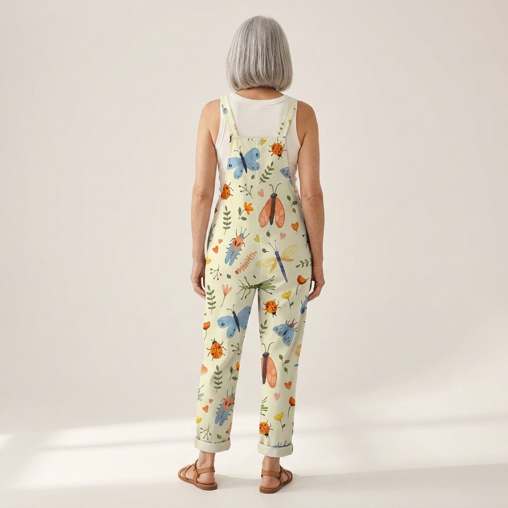 Herta - Bequeme bedruckte Latzhose - Detailansicht