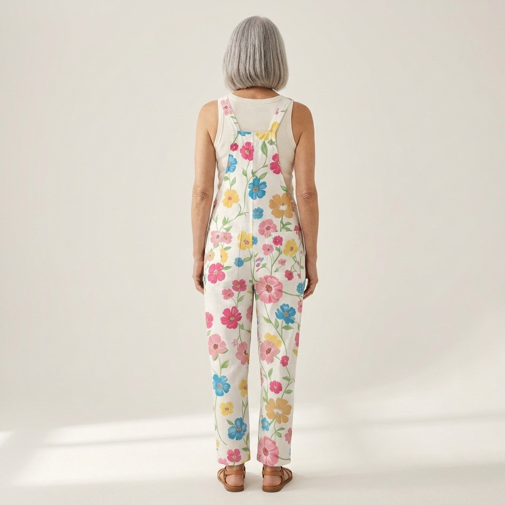 Ingrid - Bequeme bedruckte Latzhose - Detailansicht