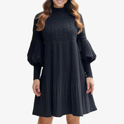 Avelyn - Elegantes Plisseekleid mit Laternenärmeln für Damen