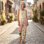 Bettina - Bequeme bedruckte Latzhose - Gesamtansicht