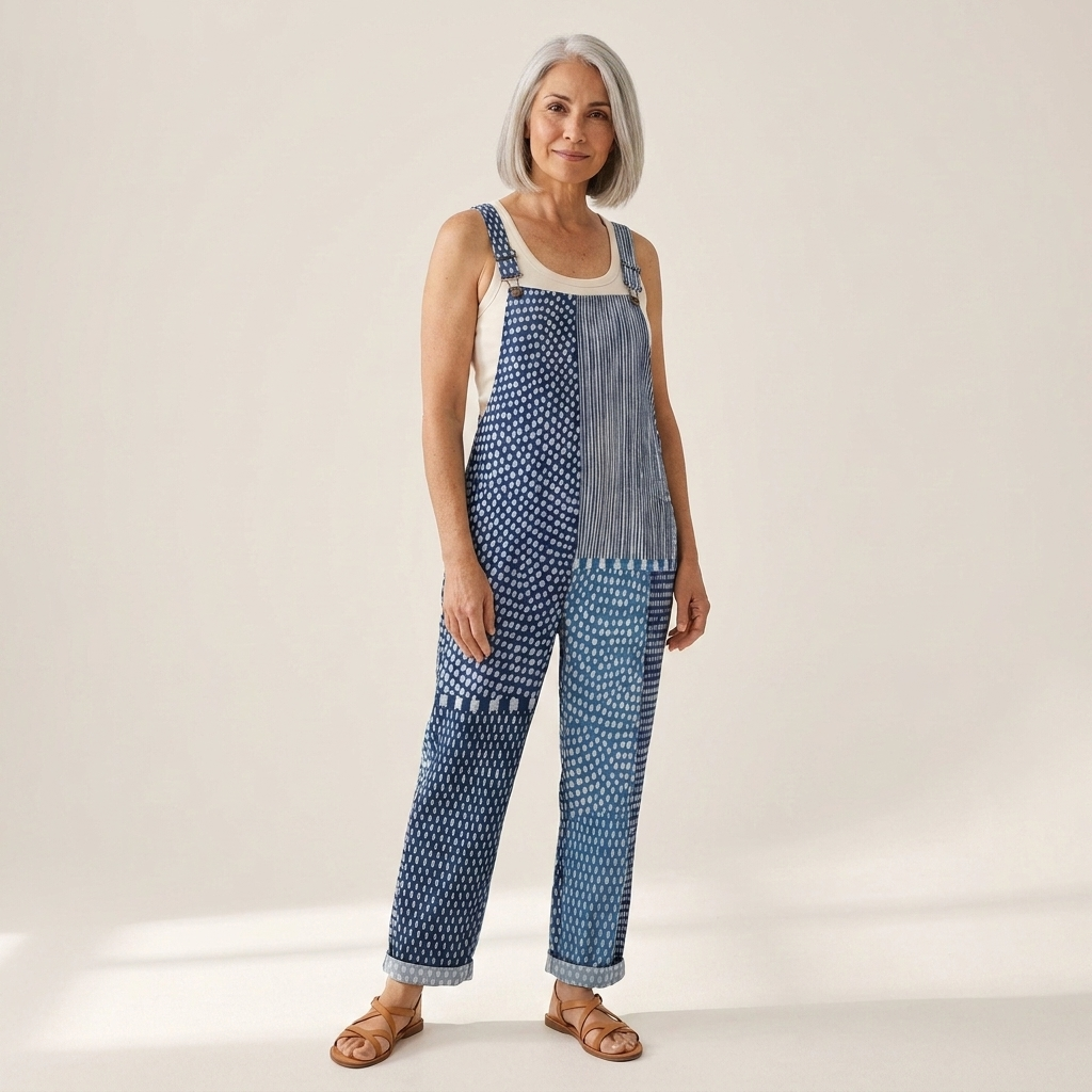 Ulrike - Bequeme bedruckte Latzhose - Gesamtansicht