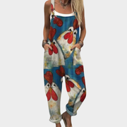 Irmgard - Bequeme bedruckte Latzhose