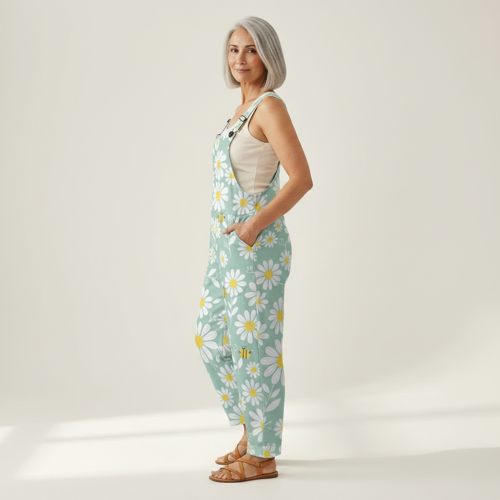 Gisela Bequeme bedruckte Latzhose, Detailansicht