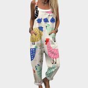 Maria - Bequeme bedruckte Latzhose