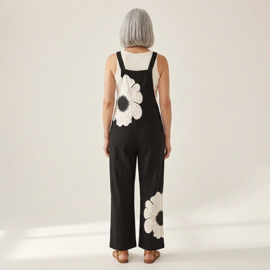 Anneliese - Bequeme bedruckte Latzhose - Detailansicht