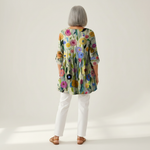 Remi | Lange Bluse mit Muster - Rückansicht