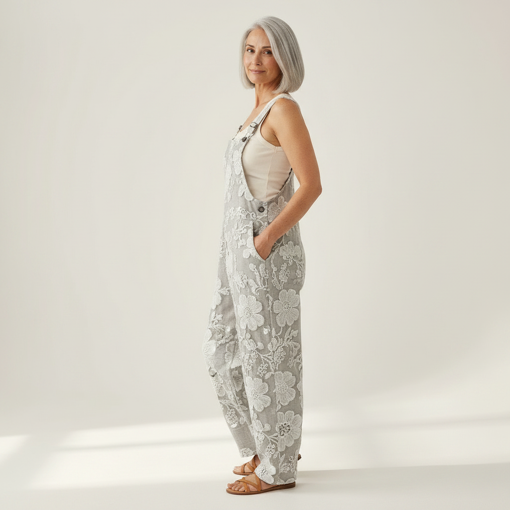 Dagmar Bequeme bedruckte Latzhose, Detailansicht