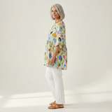 Remi | Lange Bluse mit Muster - Seitenansicht