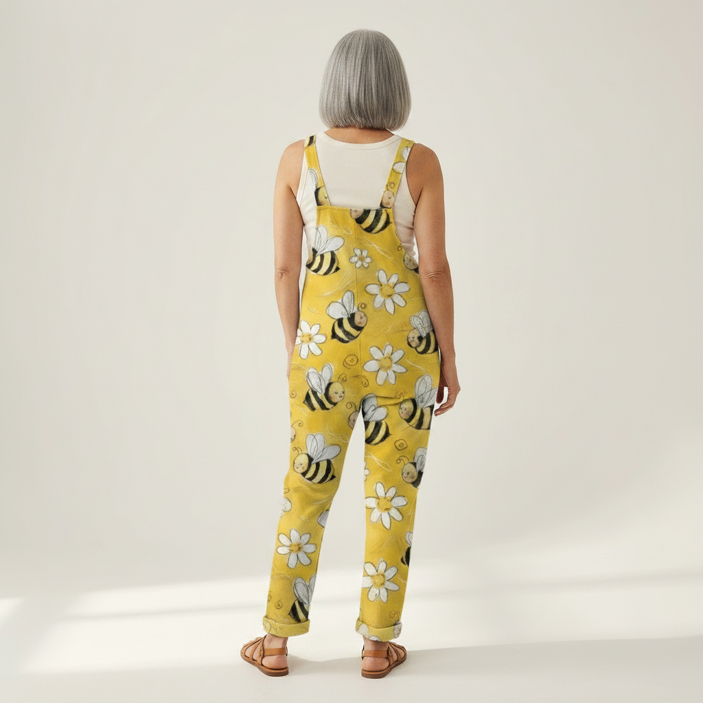 Ilse - Bequeme bedruckte Latzhose - Detailansicht