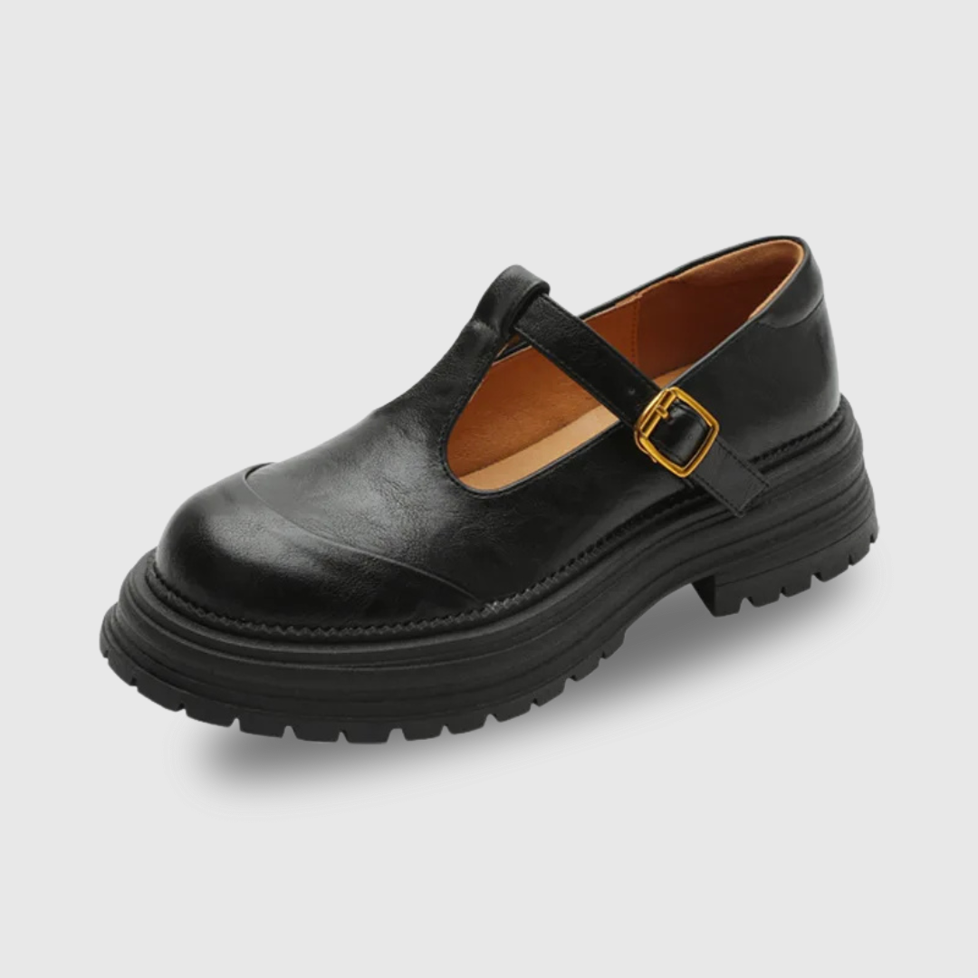 Luisa Vintage-T-Steg-Schuhe, Detailansicht