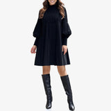 Avelyn™ - Elegantes Plisseekleid mit Laternenärmeln für Damen