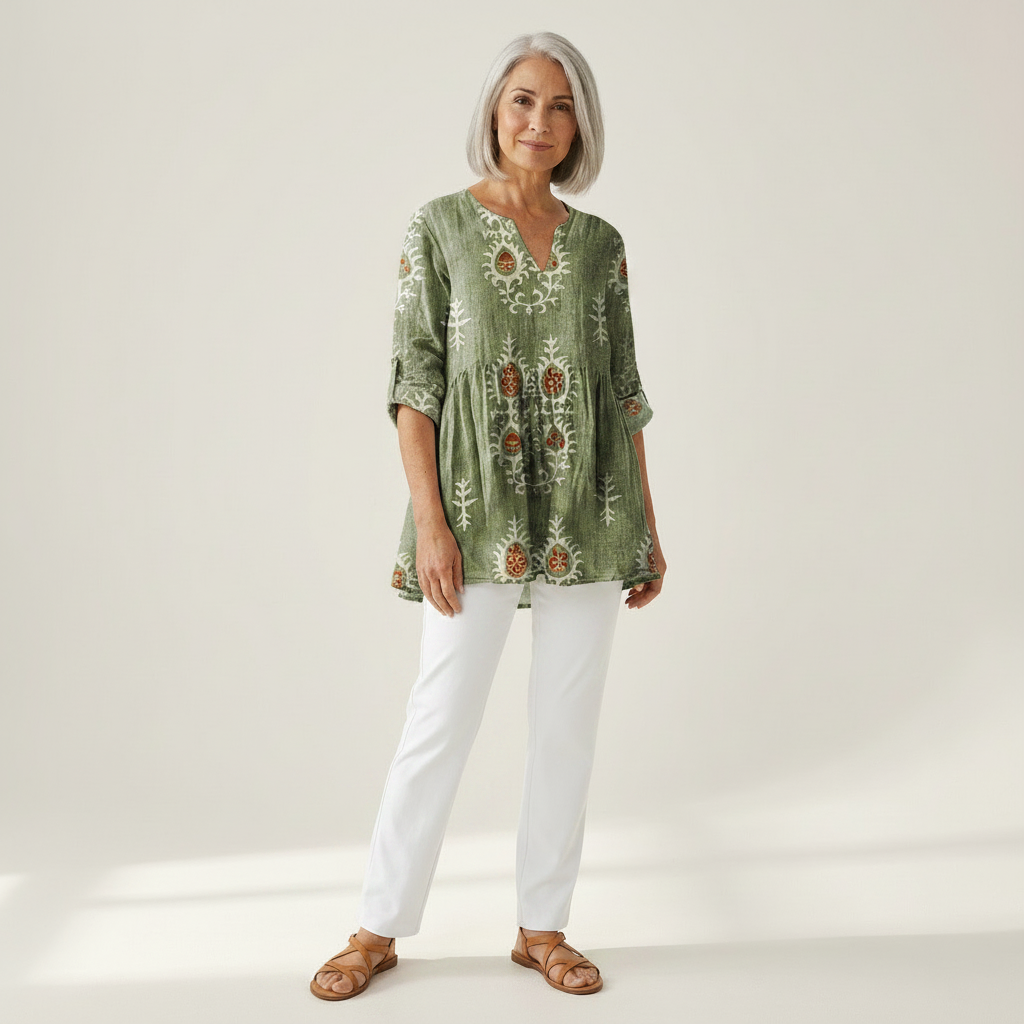 Blair | Lange Bluse mit Muster - Vorderansicht