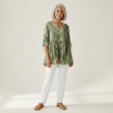 Blair | Lange Bluse mit Muster - Vorderansicht