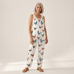 Rosemarie Bequeme bedruckte Latzhose, Seitenansicht