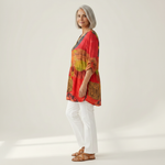 Skylar | Lange Bluse mit Muster - Seitenansicht
